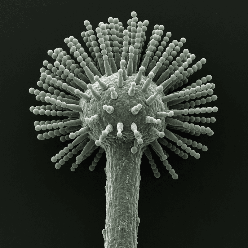 Aspergillus при большом увеличении